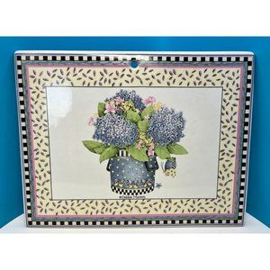 Debbie Mumm Sakura Ceramic Trivet Spring Bouquet Floral Stoneware 8.5" x 6.5"